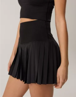OFFLINE By Aerie Seamless Pleated Mini Skort True Black
