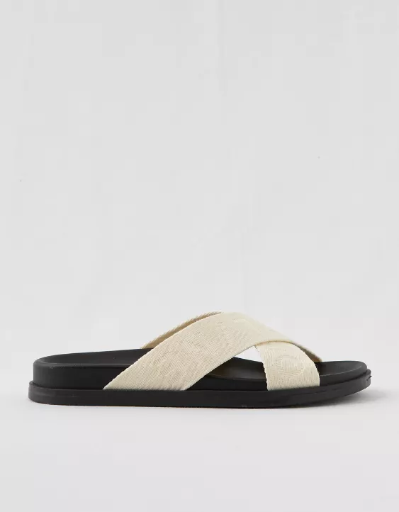 OFFLINE By Aerie Criss Cross Slides Natural - Image 2