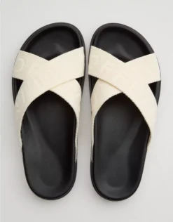 OFFLINE By Aerie Criss Cross Slides Natural