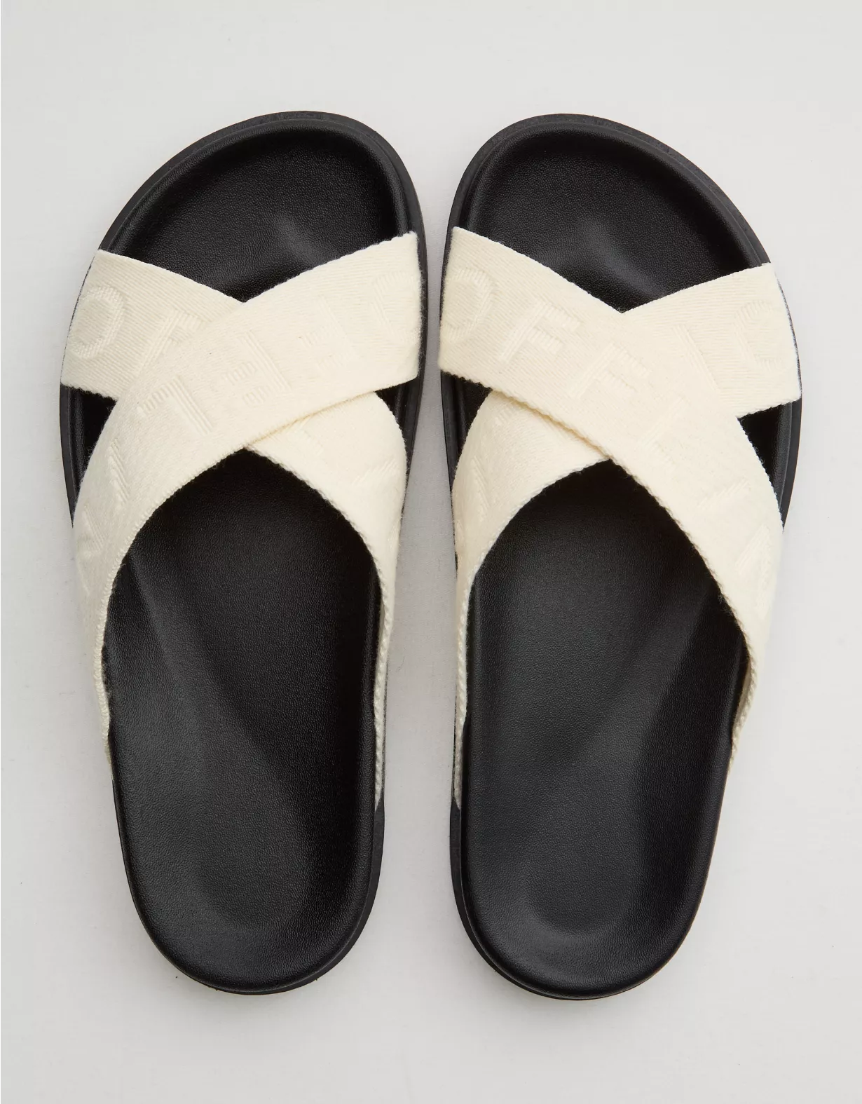 OFFLINE By Aerie Criss Cross Slides Natural