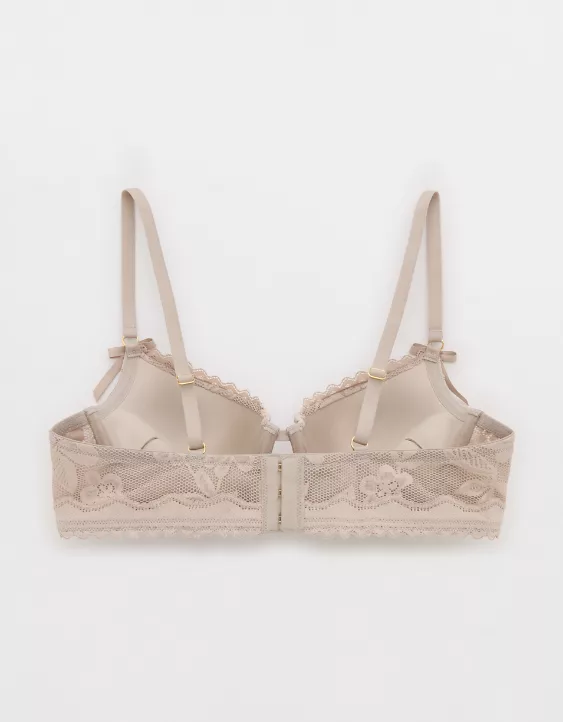 Aerie Show Off Feeling Femme Lace Plunge Push Up Bra Stone Harbor - Image 4