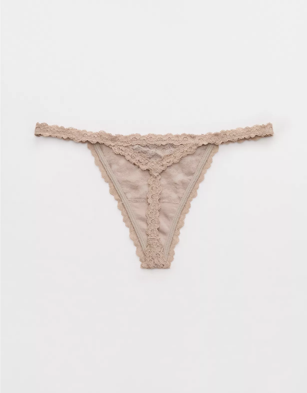 Aerie Show Off Vintage Lace String Thong Underwear Stone Harbor - Image 2