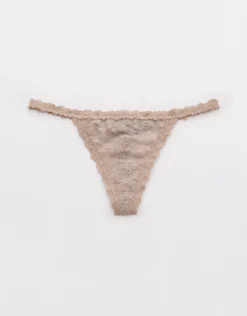 Aerie Show Off Vintage Lace String Thong Underwear Stone Harbor