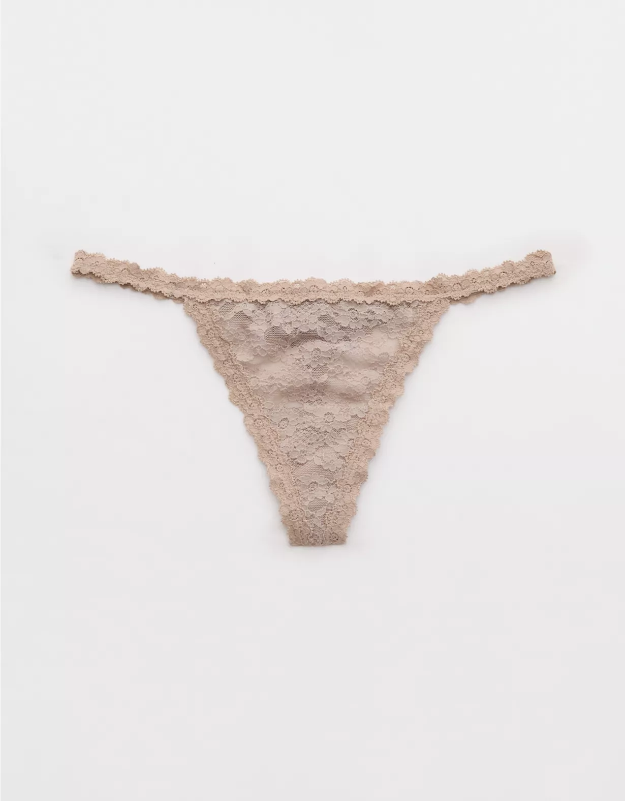 Aerie Show Off Vintage Lace String Thong Underwear Stone Harbor