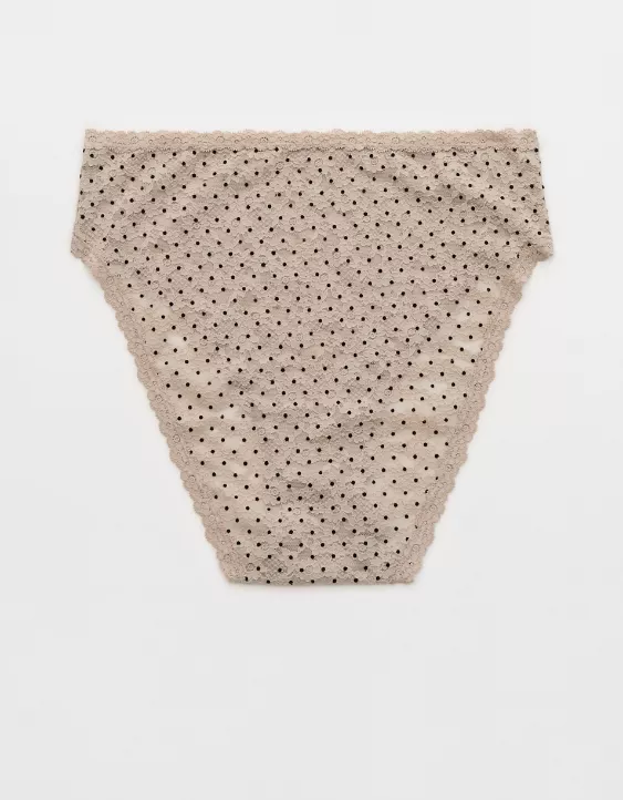 Aerie Show Off Flocked Vintage Lace High Waisted Bikini Underwear Stone Harbor - Image 5