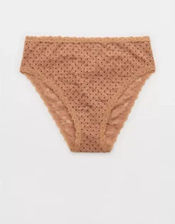 Aerie Show Off Flocked Vintage Lace High Waisted Bikini Underwear Beach Dune