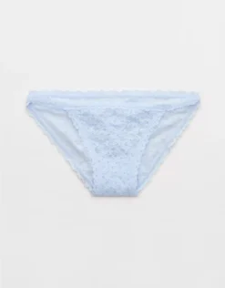 Aerie Show Off Vintage Lace String Bikini Underwear Eyelet Blue