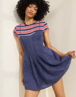 Aerie Eyelet Mini Dress Fresh Bright