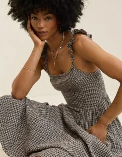 Aerie At The Barre Flutter Sleeve Dress Deep Earth