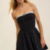 Aerie Strapless At The Barre Mini Dress True Black