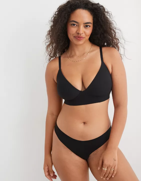Aerie Superchill Wireless Lightly Lined Bra True Black - Image 6