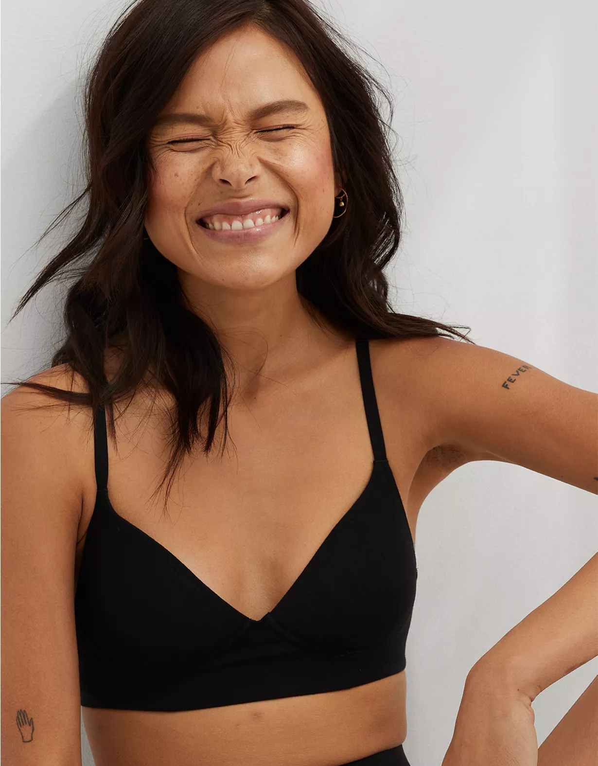 Aerie Superchill Wireless Lightly Lined Bra True Black