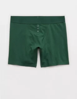 Aerie Superchill Cotton High Waisted Boxer Underwear Rugged Green