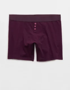 Aerie Superchill Cotton High Waisted Boxer Underwear Cool Berry