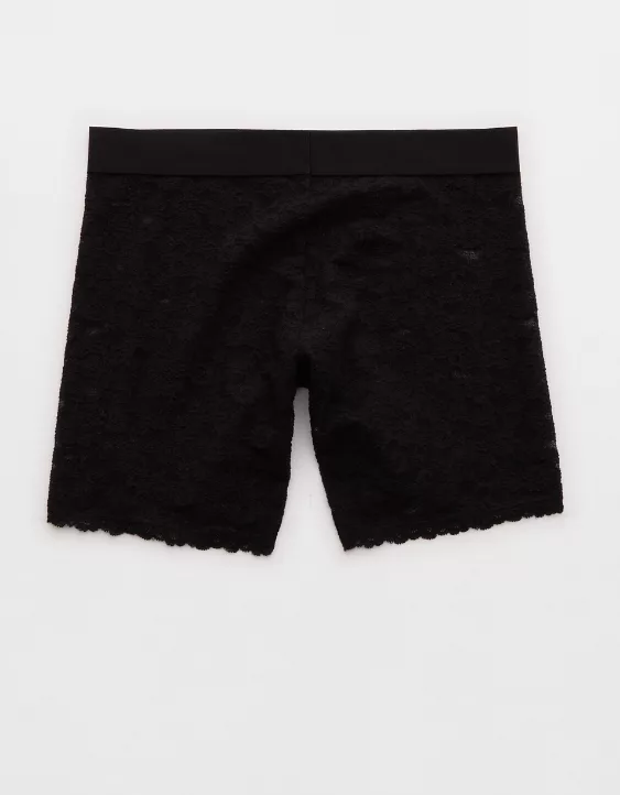 Aerie Show Off Vintage Lace High Waisted Boxer Underwear True Black - Image 3