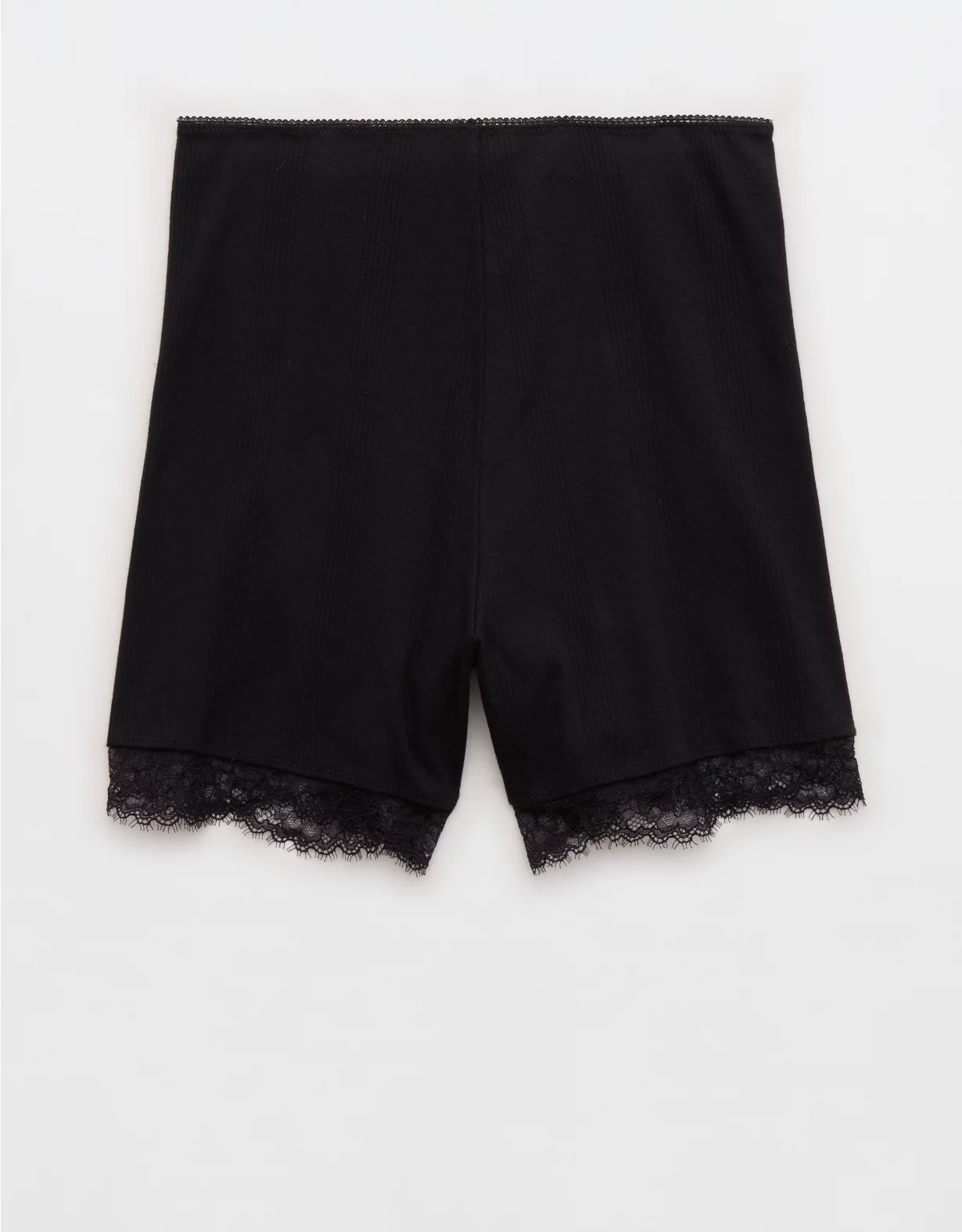 Aerie Superchill Pointelle High Waisted Boyshort Underwear True Black - Image 2