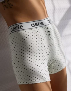 Aerie Superchill Cotton High Waisted Logo Boxer Underwear Soft Muslin
