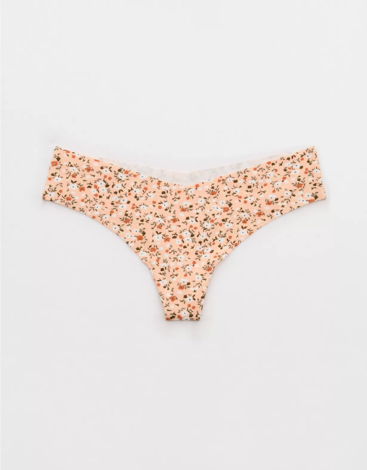 Aerie Superchill No Show Cotton Thong Underwear Peach