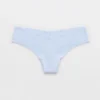 Aerie Superchill No Show Cotton Thong Underwear Eyelet Blue