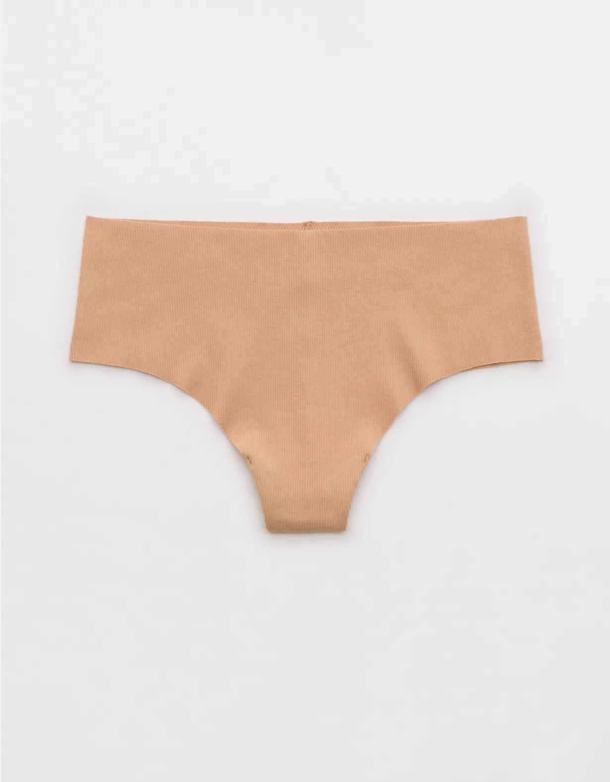 Aerie Superchill No Show Cotton Mid Rise Thong Underwear Sands