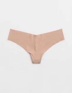 Aerie SMOOTHEZ No Show Thong Underwear Sands