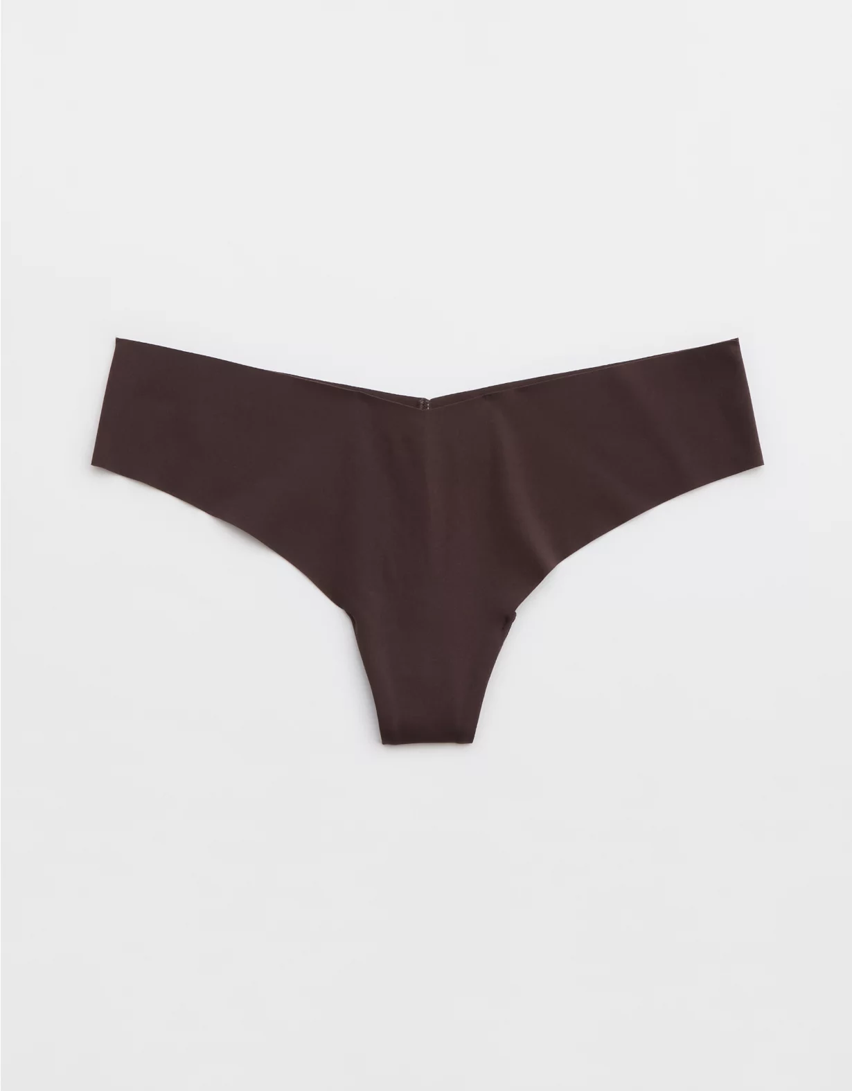Aerie SMOOTHEZ No Show Thong Underwear Deep Earth