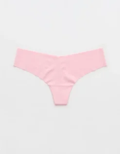 Aerie SMOOTHEZ No Show Thong Underwear Club Pink