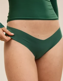 Aerie SMOOTHEZ No Show Thong Underwear Rugged Green