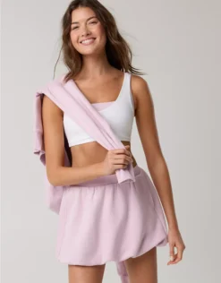 OFFLINE By Aerie Cloud Fleece Bubble Skort Orchid