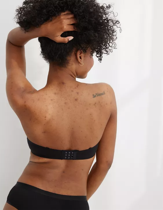 Aerie Sunnie Strapless Lightly Lined Bra True Black - Image 8