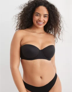 Aerie Sunnie Strapless Lightly Lined Bra True Black