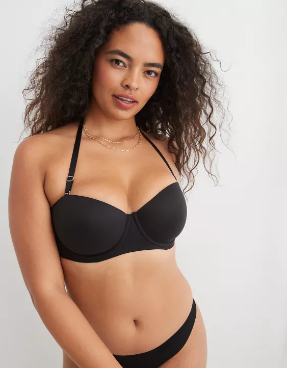 Aerie Sunnie Strapless Lightly Lined Bra True Black - Image 6