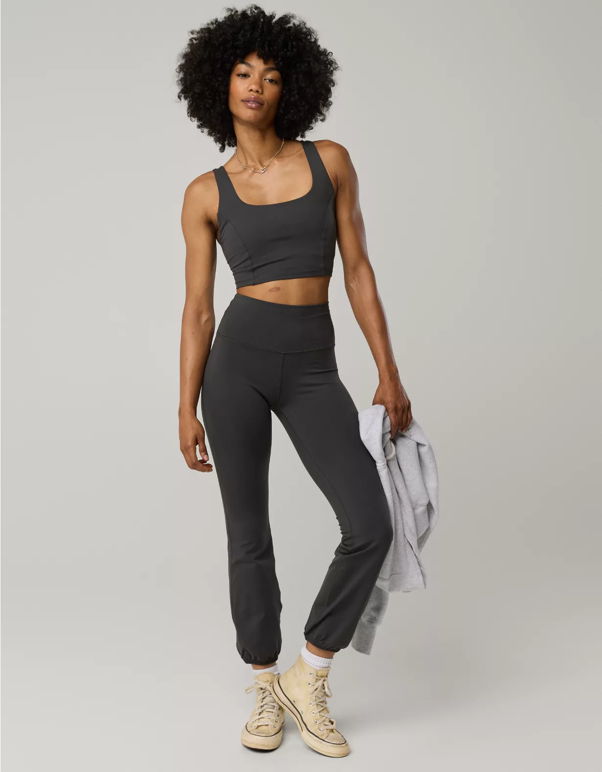 OFFLINE By Aerie The Hugger High Waisted Cinch Pant Smoked Gray