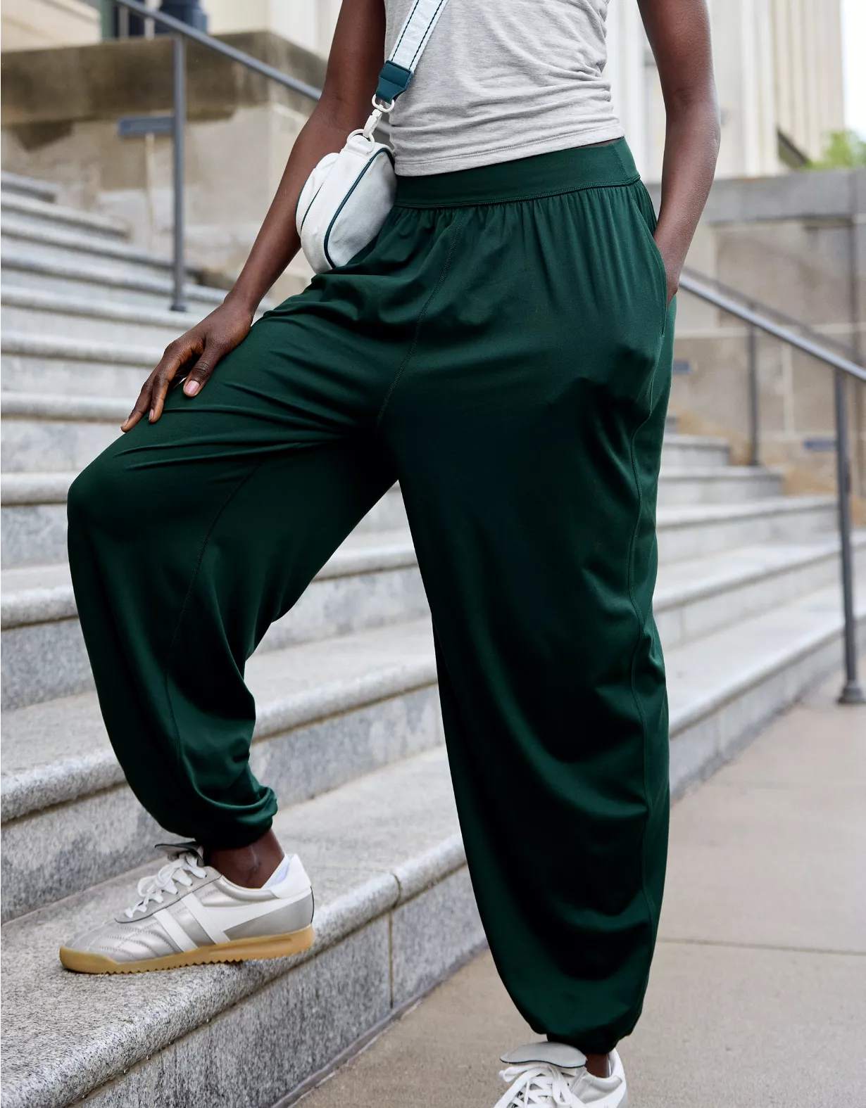 OFFLINE By Aerie The Hugger Go With The Flow Baggy Jogger Mystical Green