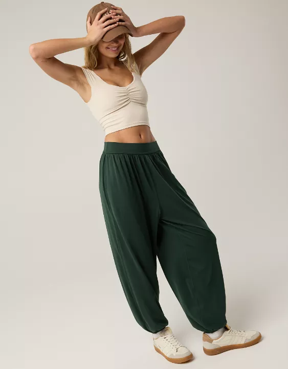 OFFLINE By Aerie The Hugger Go With The Flow Baggy Jogger Mystical Green - Image 2