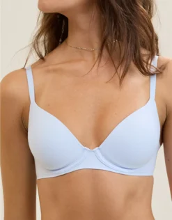 Aerie SMOOTHEZ Pull On Push Up Bra Eyelet Blue