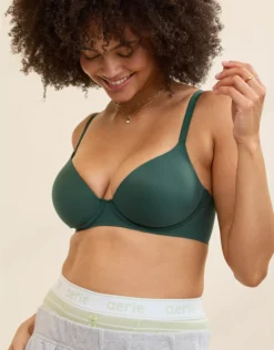 Aerie SMOOTHEZ Pull On Push Up Bra Rugged Green