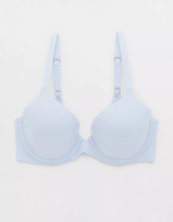 Aerie Sunnie Full Coverage Lightly Lined Bra Eyelet Blue - Image 3