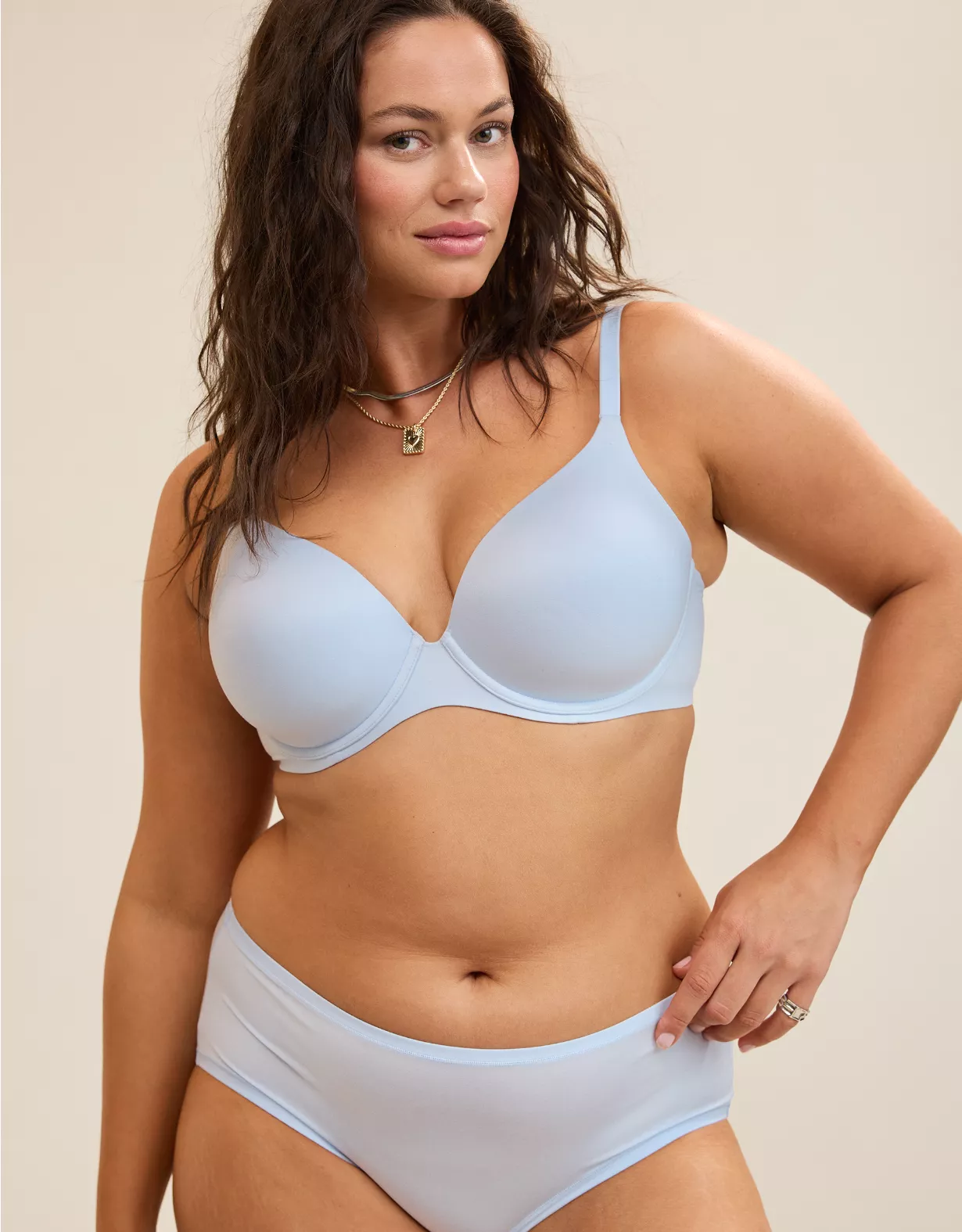 Aerie Sunnie Full Coverage Lightly Lined Bra Eyelet Blue