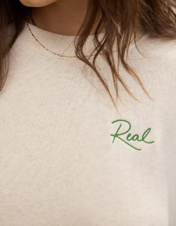 Aerie Real Foundation™ Crew Sweatshirt Heather Frost - Image 5